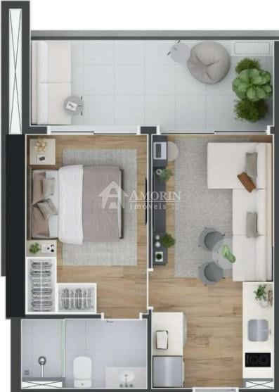 Apartamento 37m  para morar ou investir com alta rentabilidade
