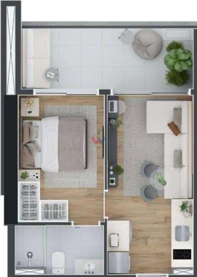 Apartamento 37m  para morar ou investir com alta rentabilidade