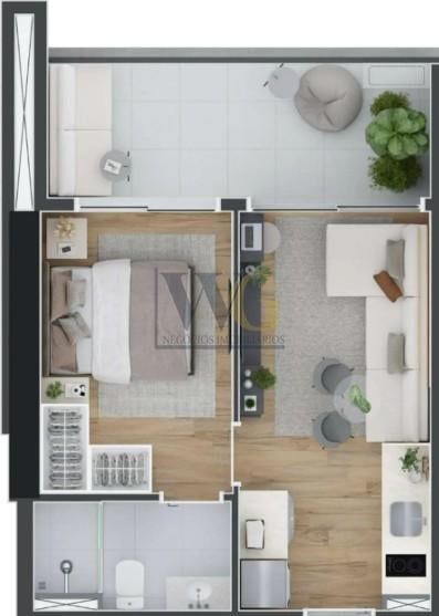 Apartamento 37m  para morar ou investir com alta rentabilidade