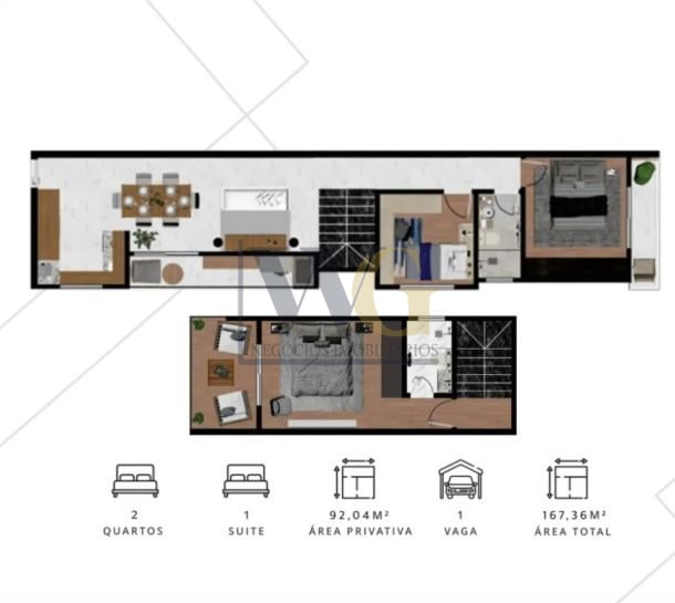 Cobertura Duplex 3 Quartos no Novo Mundo, 167m . Aceita Carro ...