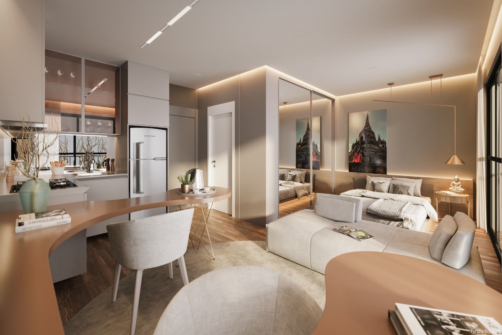 Sofisticado Studio no Batel com Sacada, Churrasqueira e Lazer ...