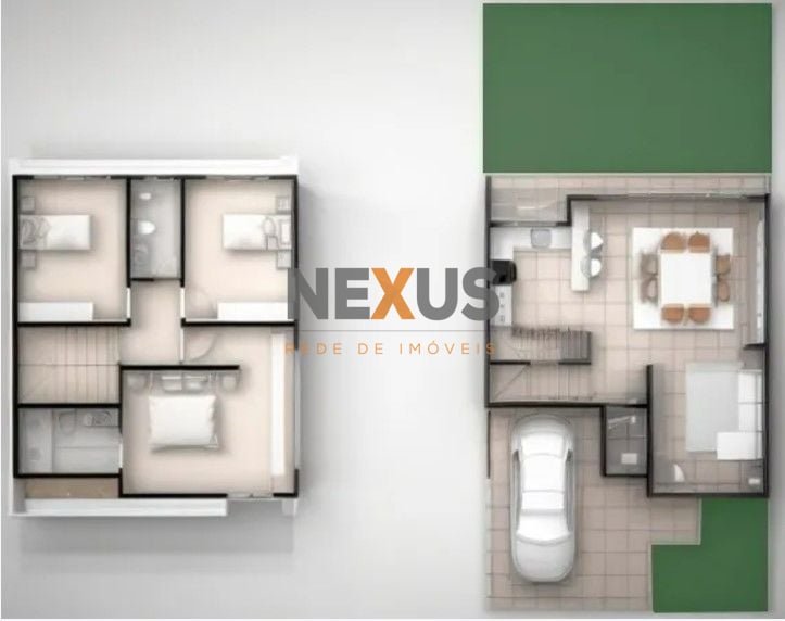 Sobrado Moderno 3 Quartos com Suíte em Condomínio Fechado Cam...