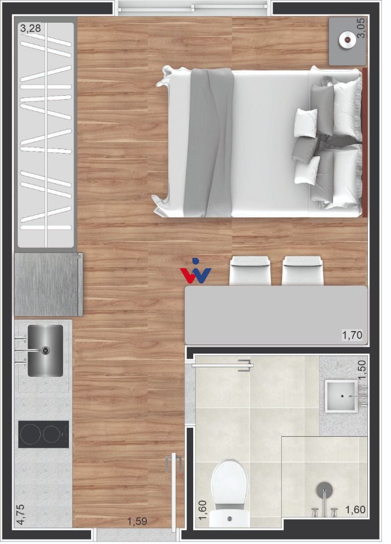 Studio com 1 dormitório à venda, 16 m  por R  247.112,40 - Por...