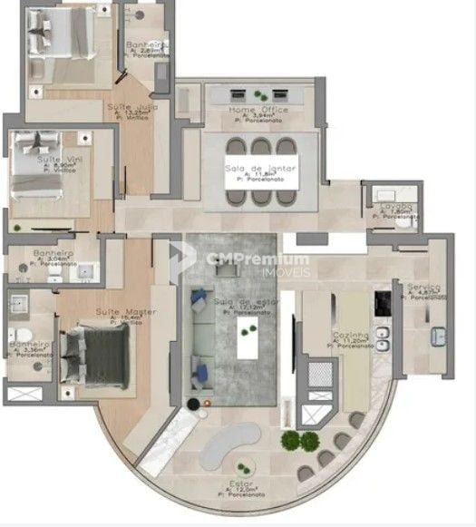 Apartamento com 3 dormitórios à venda, 165 m  por R  3.100.000...