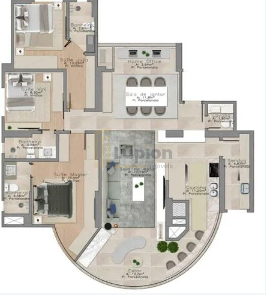Apartamento com 3 dormitórios à venda, 165 m  por R  3.100.000...