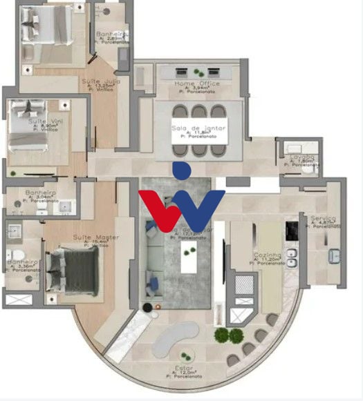 Apartamento com 3 dormitórios à venda, 165 m  por R  3.100.000...