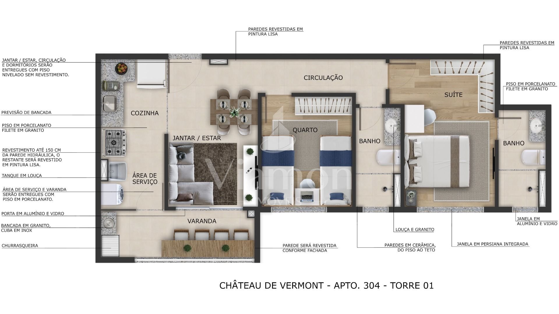 Apartamento Garden com 2 dormitórios à venda, 92 m  por R  424...