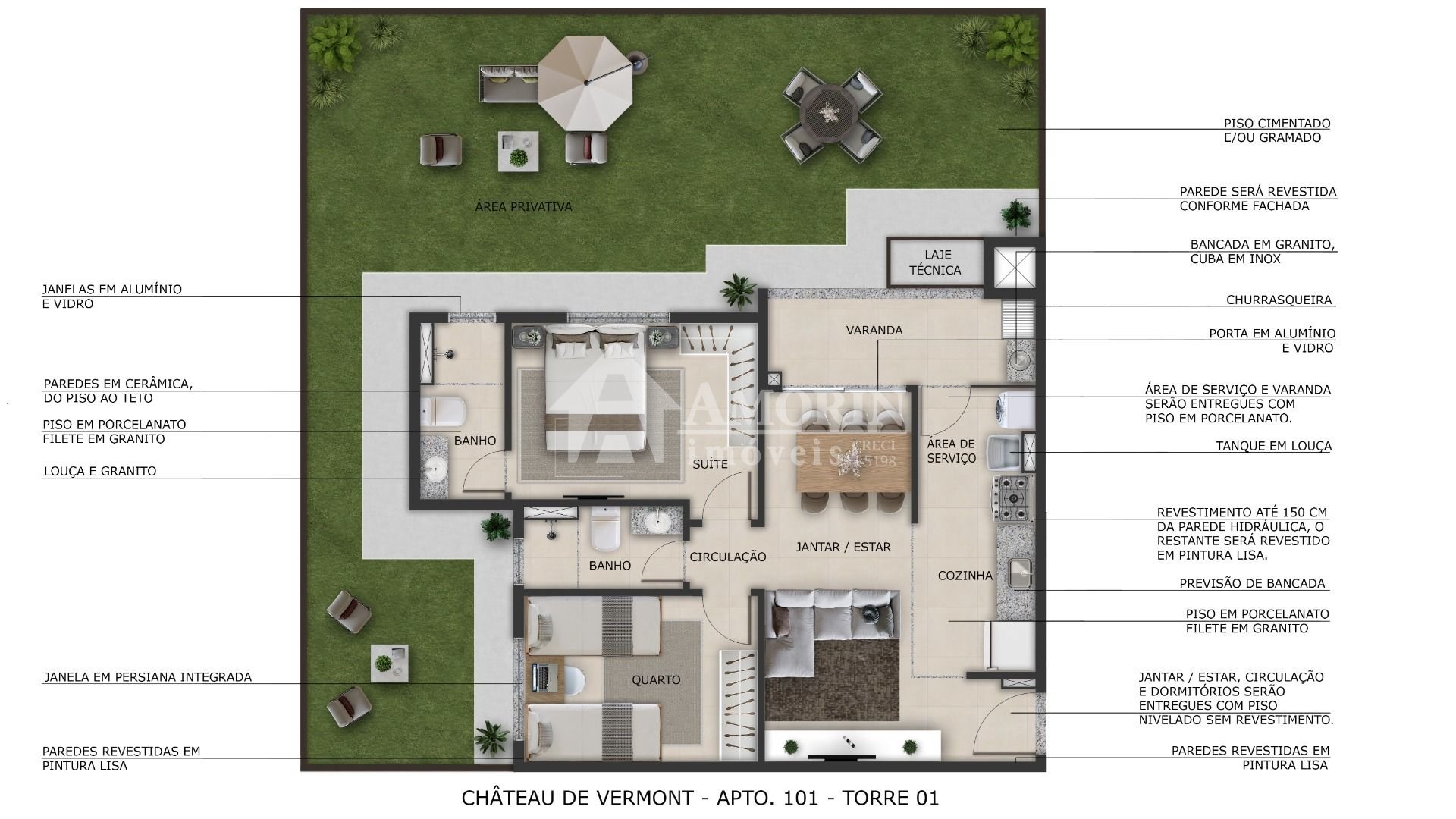 Apartamento Garden com 2 dormitórios à venda, 92 m  por R  424...