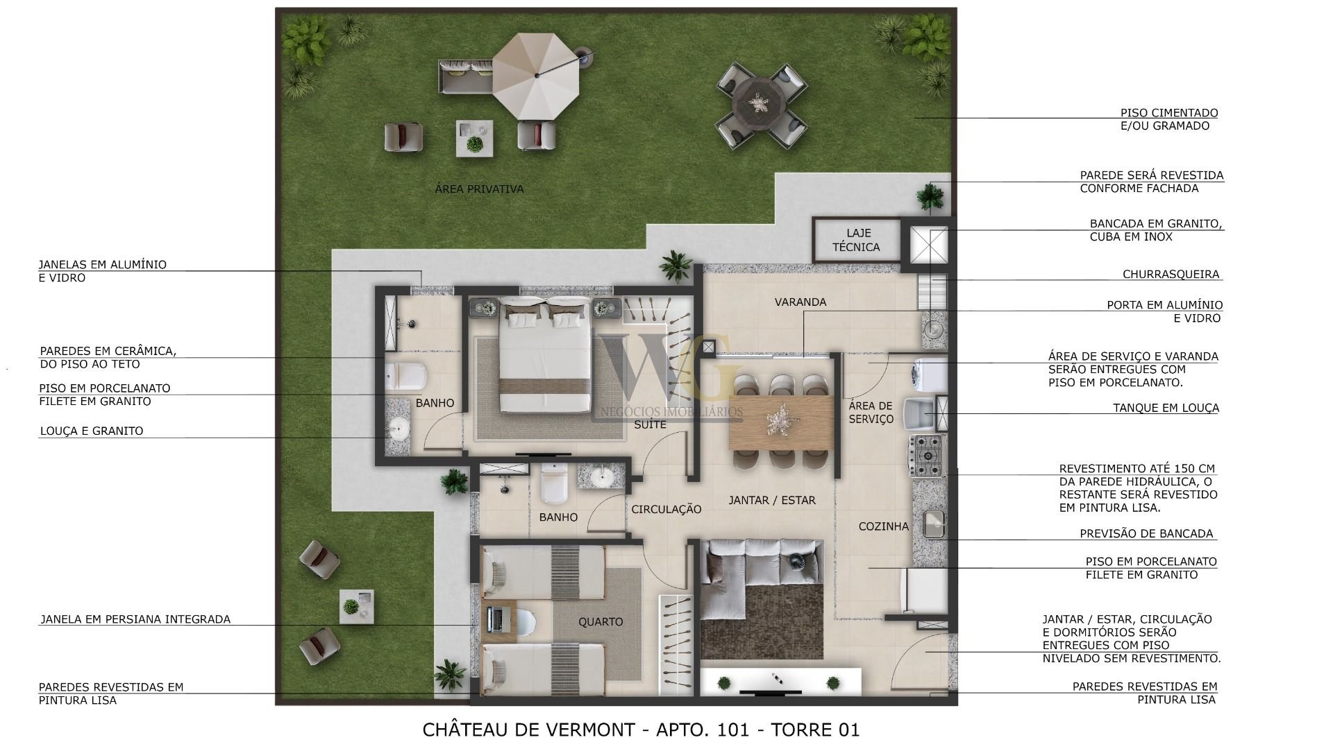 Apartamento Garden com 2 dormitórios à venda, 92 m  por R  424...