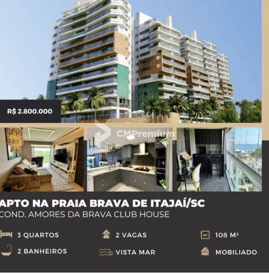 Apartamento com 3 dormitórios à venda, 108 m  por R  2.800.000...
