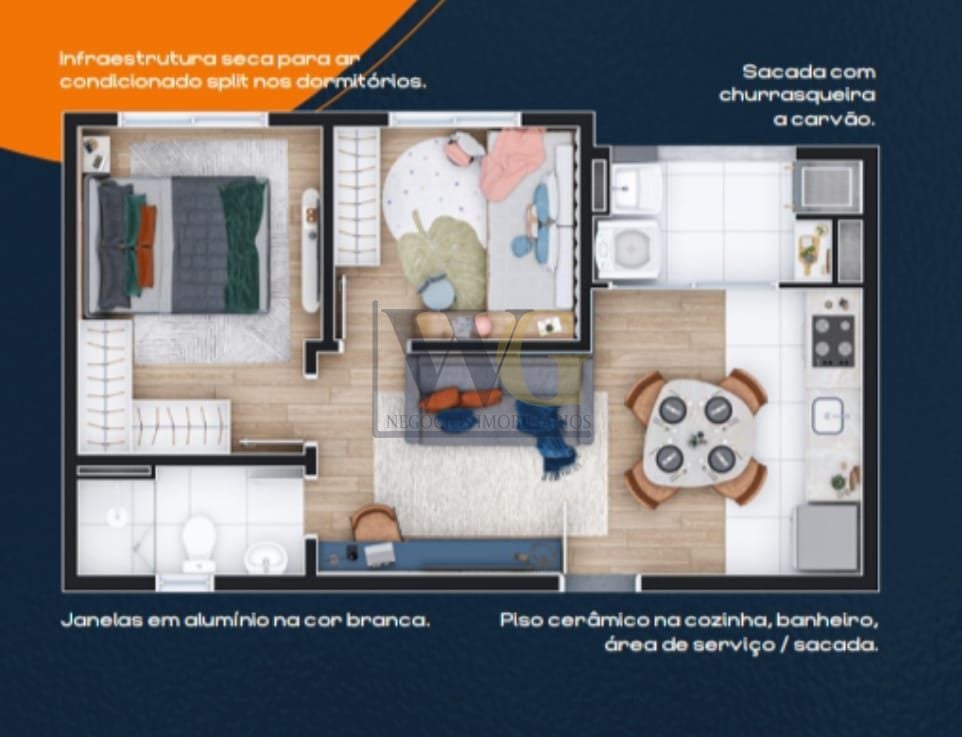 Apartamento com 2 dormitórios à venda, 60 m  por R  260.000,00...