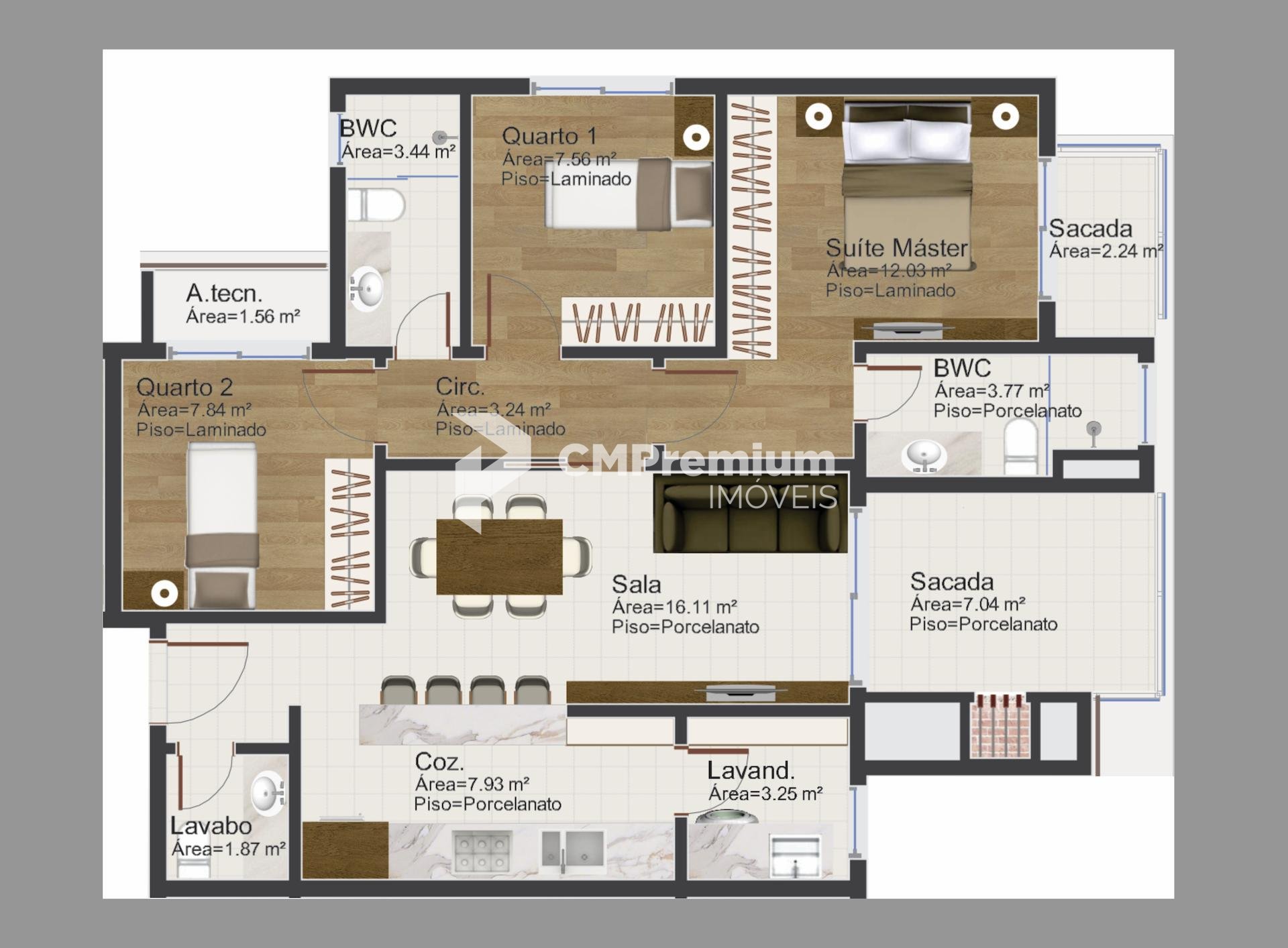 Apartamento luxuoso, localizado no bairro Cristo Rei, previsão...