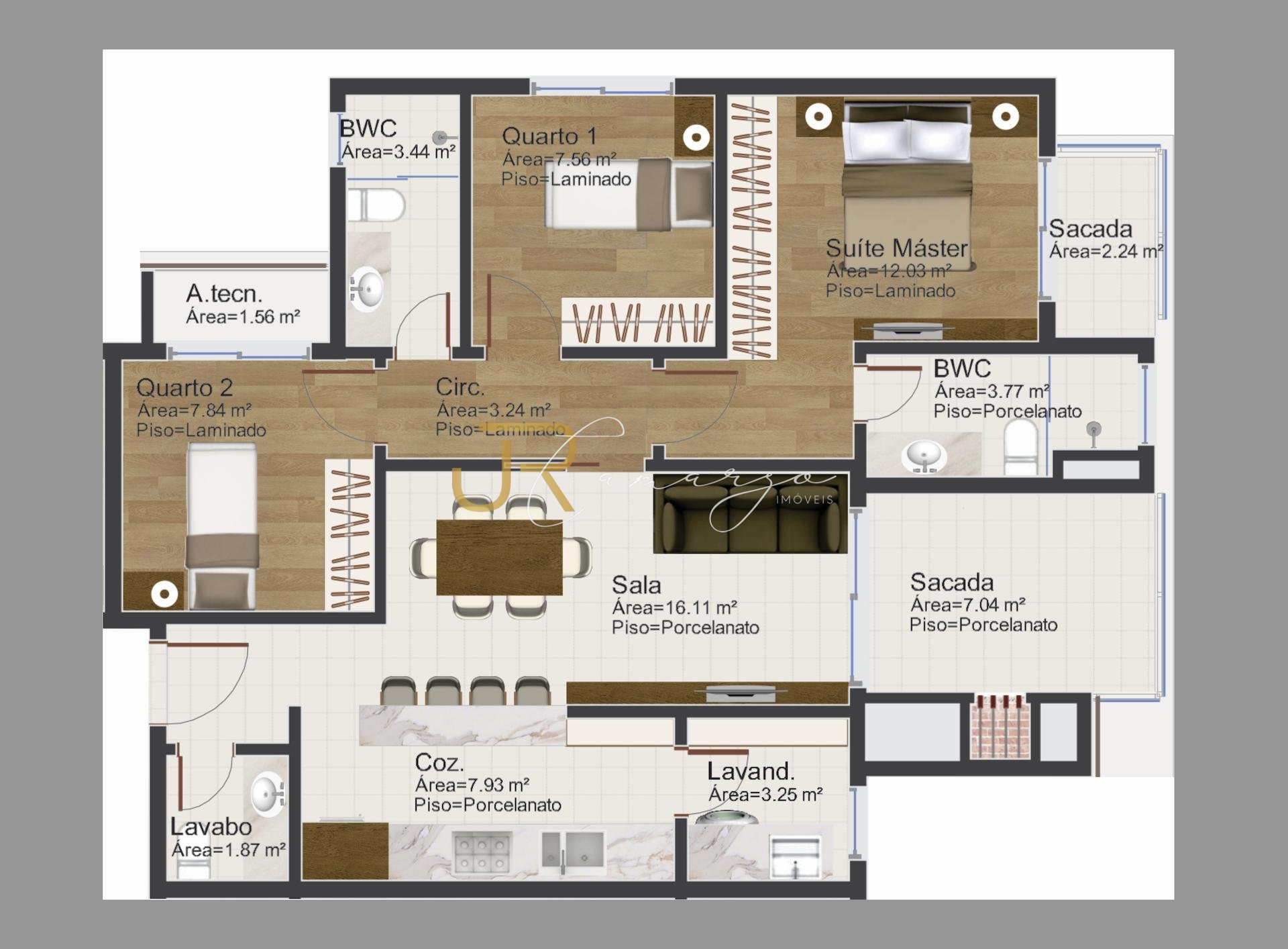 Apartamento luxuoso, localizado no bairro Cristo Rei, previsão...