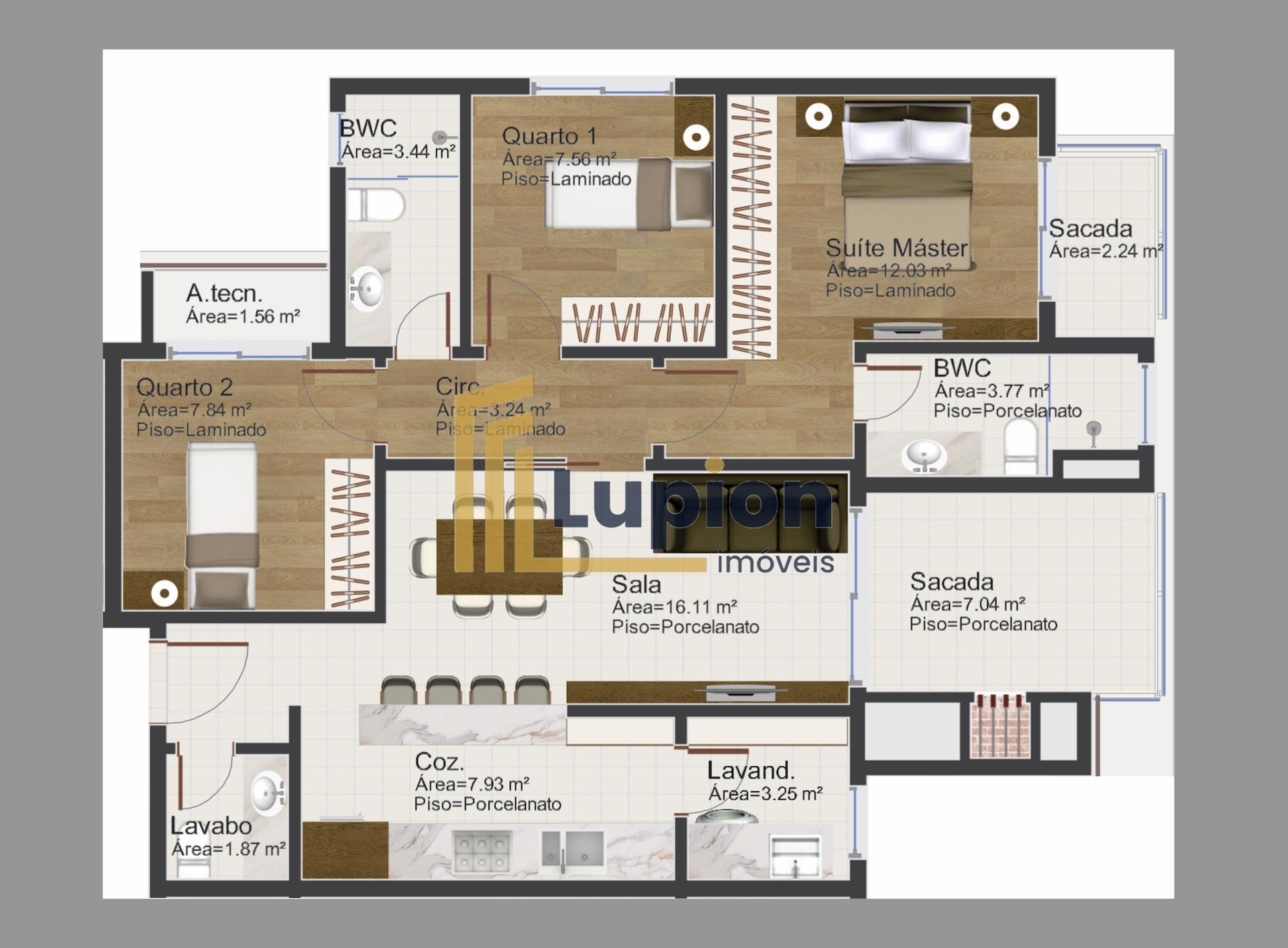 Apartamento luxuoso, localizado no bairro Cristo Rei, previsão...