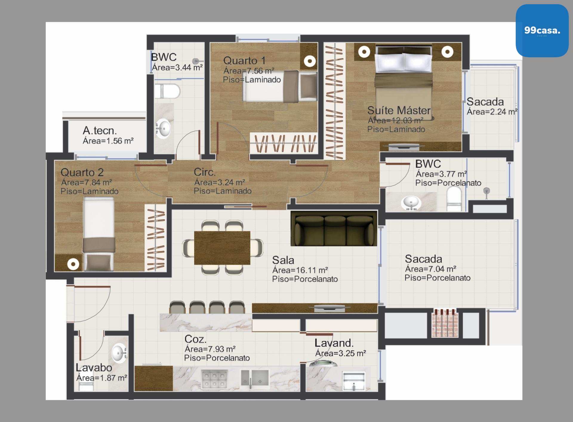 Apartamento luxuoso, localizado no bairro Cristo Rei, previsão...