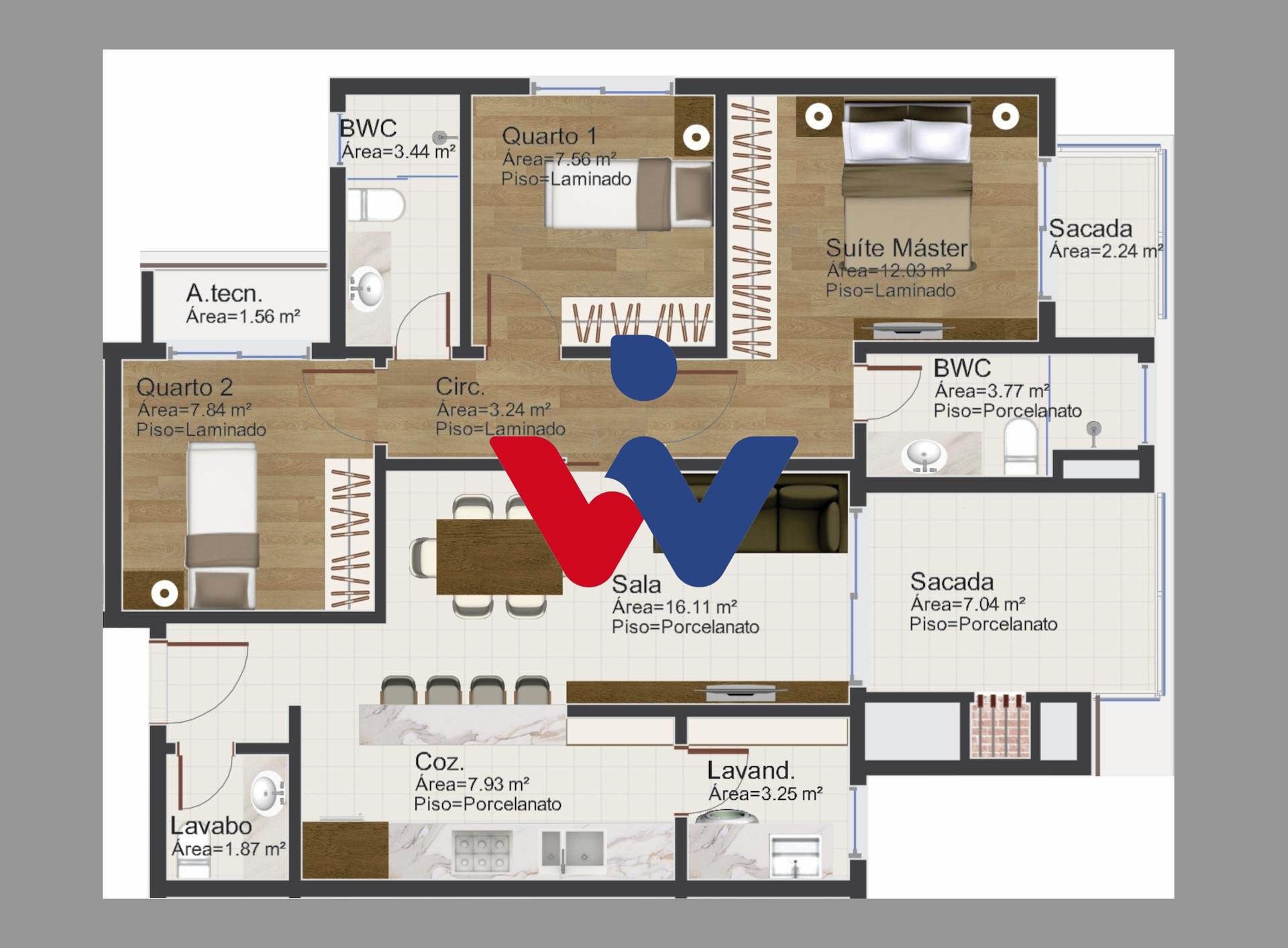 Apartamento luxuoso, localizado no bairro Cristo Rei, previsão...