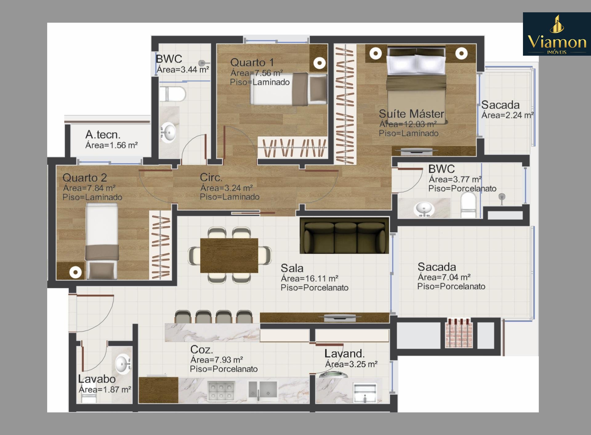 Apartamento luxuoso, localizado no bairro Cristo Rei, previsão...
